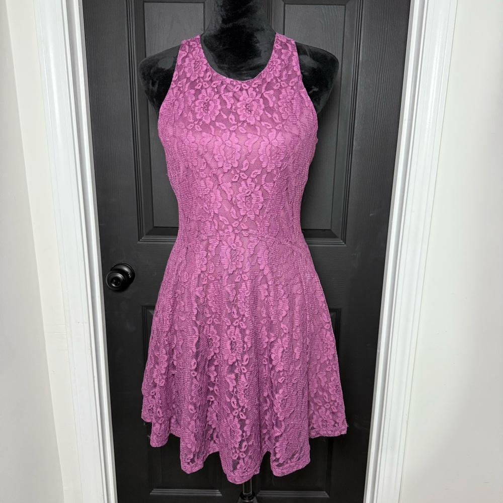 Altar'd State Mauve Lace Mini Dress